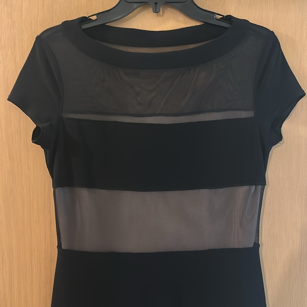 Joseph Ribkoff Women’s Sheer Layered Mesh Fit and Flare Dress Black Size 8 - Picture 2 of 9